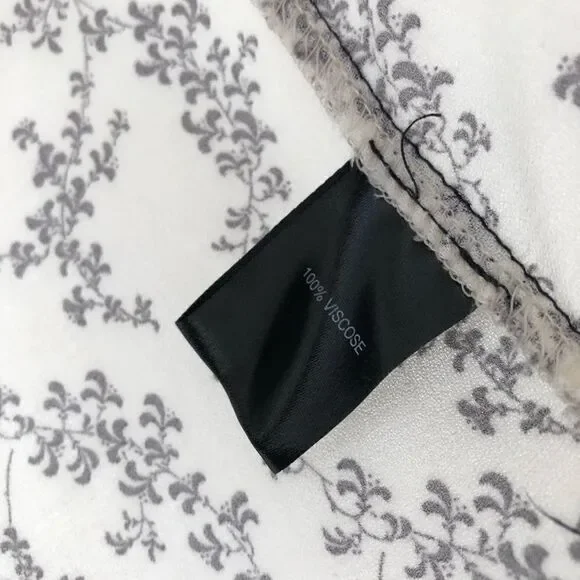 Peruvian Connection Cream Brown Floral Button Top - Picture 6 of 7